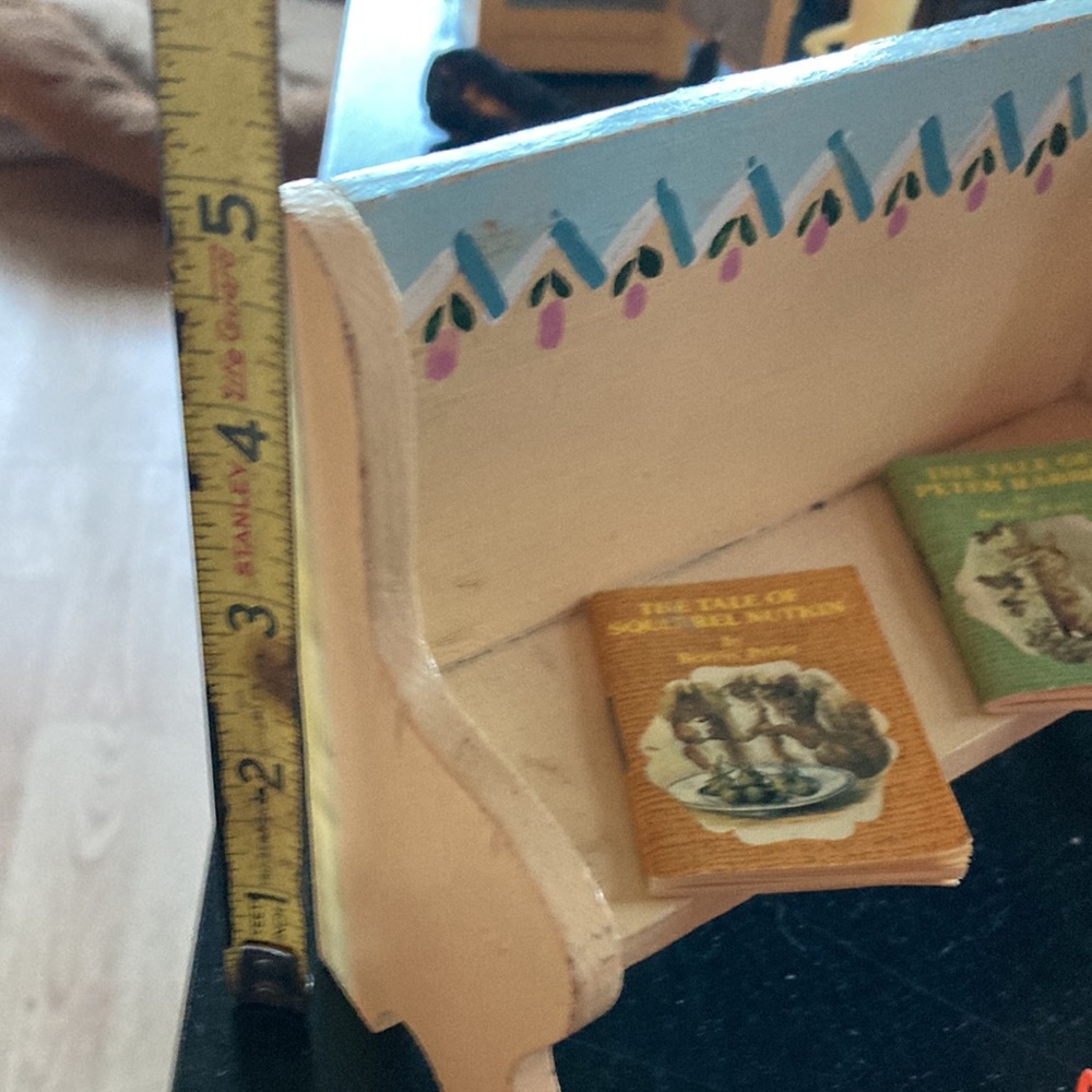 Vintage handmade doll house furniture with dishes & mini books ❤️❤️ - Picture 9 of 12